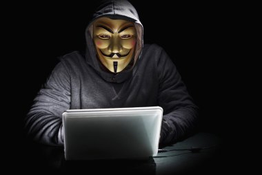 hacker maskesi portresi