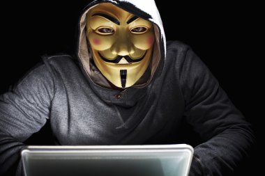 hacker maskesi portresi