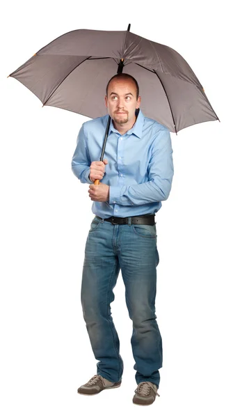 Man with umbrella — Stock Photo, Image