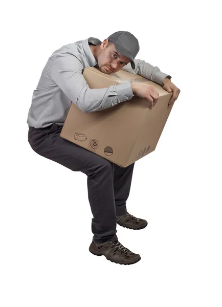 Homem de entrega cansado — Fotografia de Stock