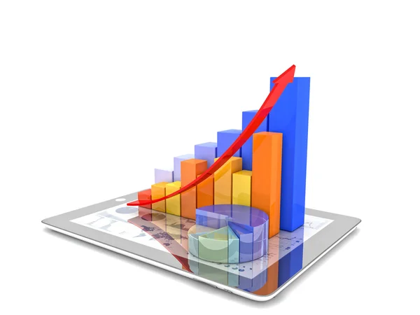 Tablet and chart — Stock Photo, Image