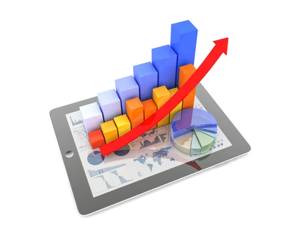 Tablett och diagram — Stockfoto