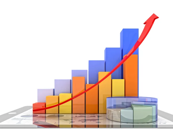 Tablet ve grafik — Stok fotoğraf