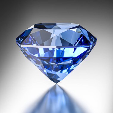 Mavi mücevher 3D lüks ve zenginlik.
