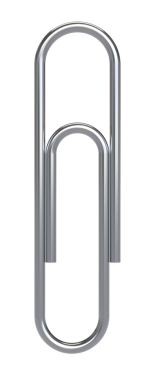 Şeffaf arkaplanda 3d Krom ataç