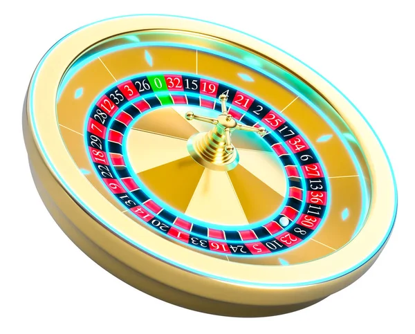 Şeffaf arkaplanda altın rulet çarkı 3D