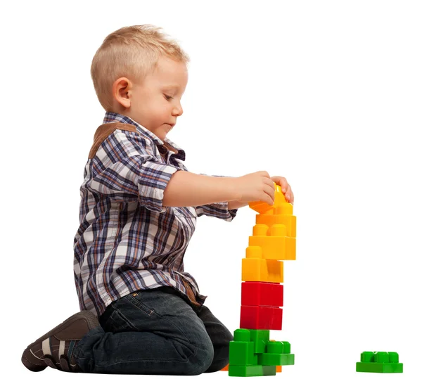 Kinderspel met bouw — Stockfoto