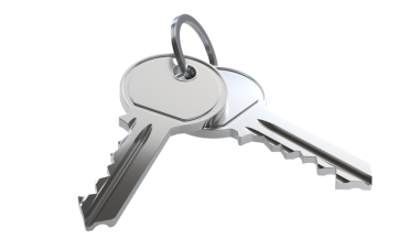 izole edilmiş 3d gümüş ev anahtarları ve anahtarlık