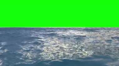 Yeşil ekranlı canlı okyanus dalgaları