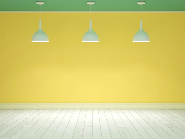 3d interior com luzes — Fotografia de Stock