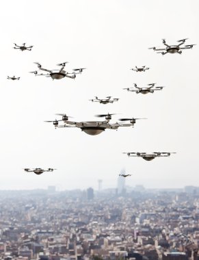 drones invasion background clipart