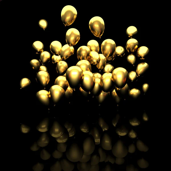 Goldener 3D-Ballon — Stockfoto