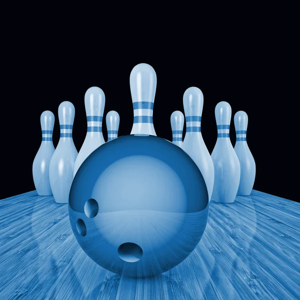 Bowling 3D Bild — Stockfoto