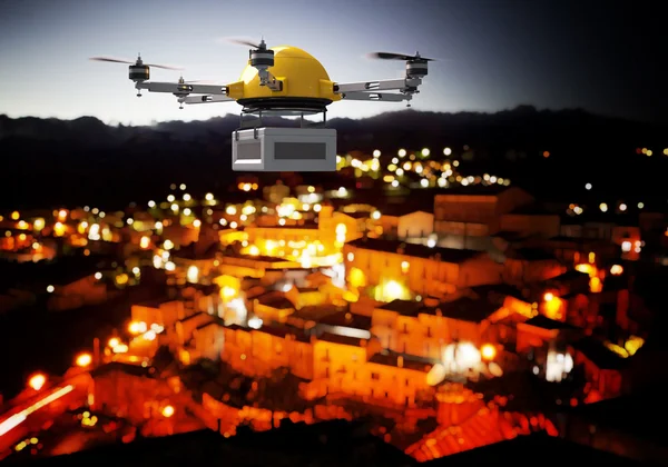 Drone szállítási At Night — Stock Fotó