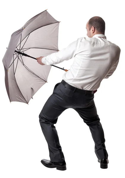 Людина з парасолькою — стокове фото