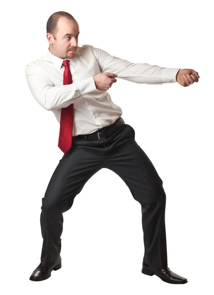 Hombre en posición de tiro — Foto de Stock