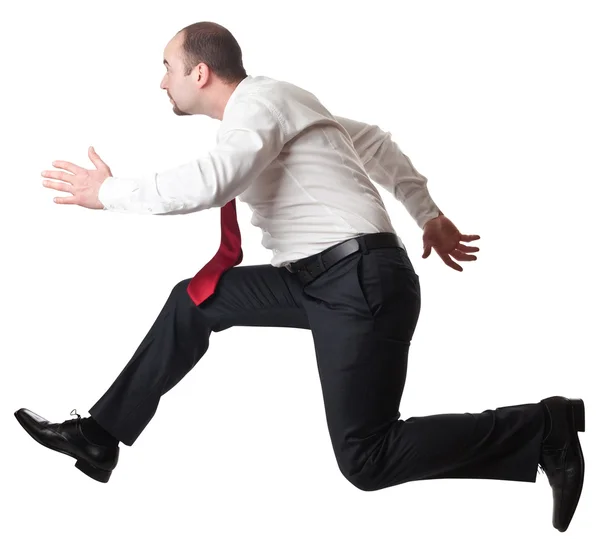 Jumping man on white — Stock Photo, Image