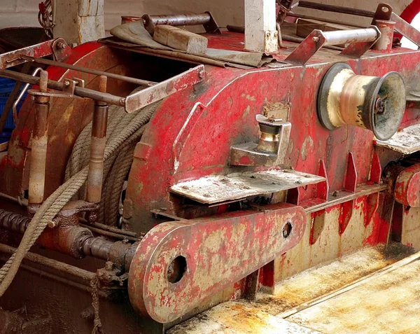 Old Winch on a Fishing Boat — Stock Photo, Image