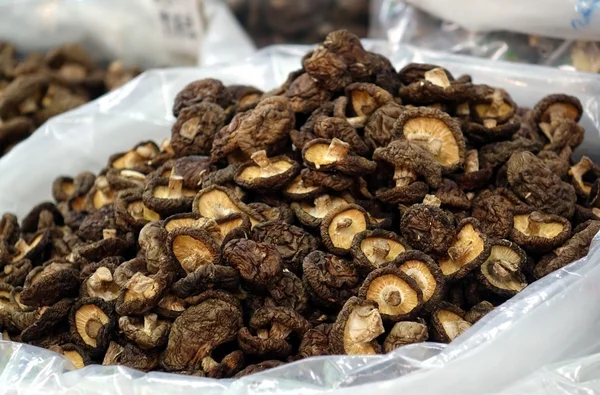 Säcke mit getrockneten Pilzen — Stockfoto