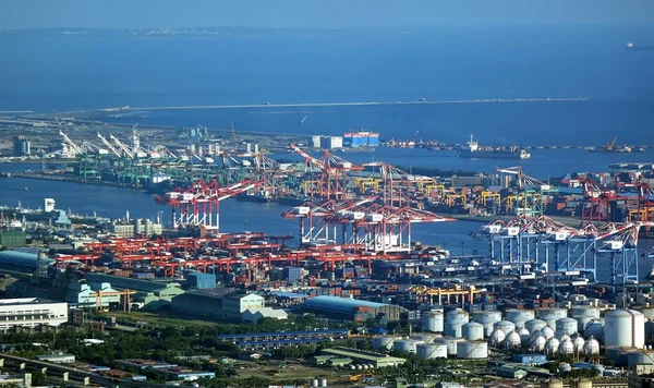 Panorâmica do Porto Industrial de Kaohsiung — Fotografia de Stock