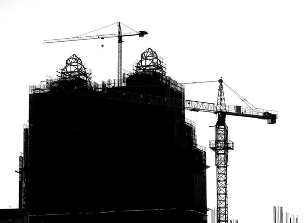 Construction à grande échelle en silhouette — Photo