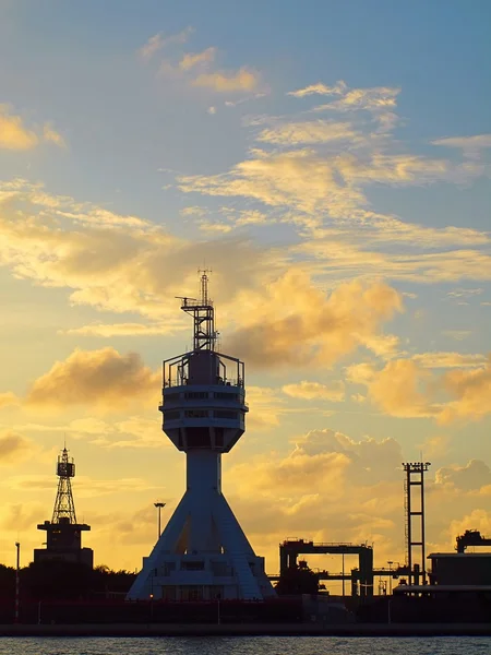 Abendhimmel im Hafen von Kaohsiung — Stockfoto