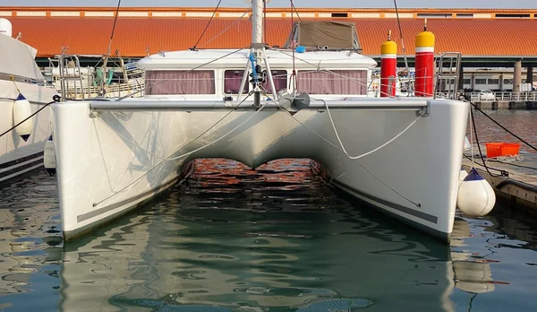 Catamarán grande yate de vela — Foto de Stock