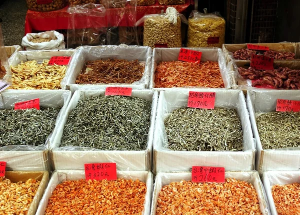 Mercado al aire libre de mariscos secos — Foto de Stock