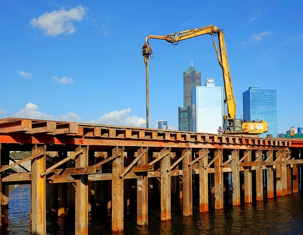 Construção de pontes em Kaohsiung City — Fotografia de Stock