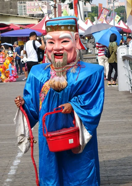 Man vermomd als Chinese God van rijkdom — Stockfoto