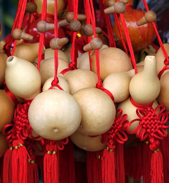 Gourds essiccati con nappe rosse — Foto Stock