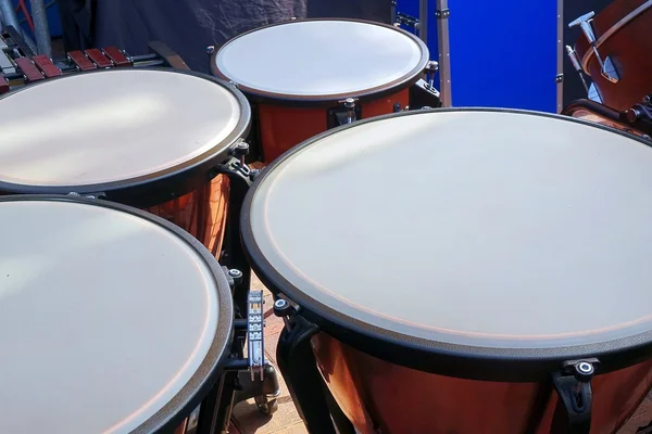 Büyük bakır Kettledrums — Stok fotoğraf