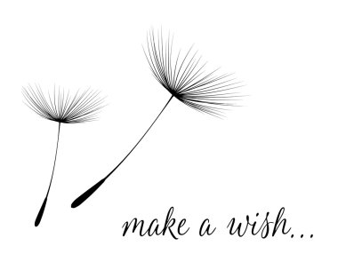 Make a wish card with dandelion fluff clipart