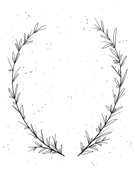 Hand drawn decorative laurel wreath. Vintage design elements. Perfect for invitations, greeting cards, certificates, quotes and more — Stock Vector