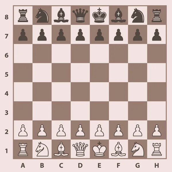Peças de xadrez num tabuleiro de xadrez —  Vetores de Stock