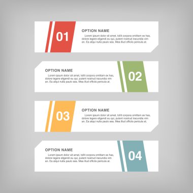 Infographic tasarım seçenekleri kavramı. İş sunumu için şablon