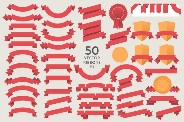 Set of 50 vector Ribbons — Stock Vector