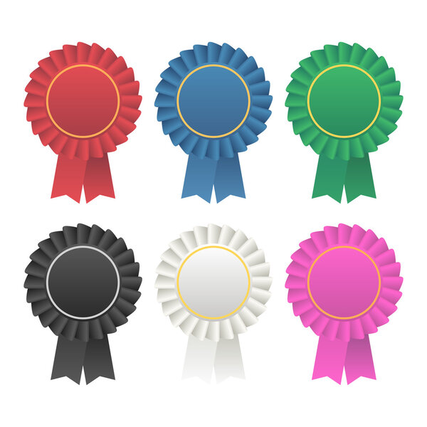 Vector rosette award ribbon medallion