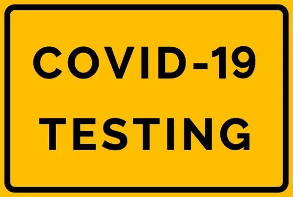 Yellow Warning Banner Coronavirus Testing Sign Testing Covid Stock Vector