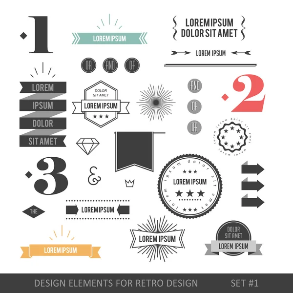 Elementos de infografías estilo Hipster establecidos para el diseño retro. Con r — Vector de stock