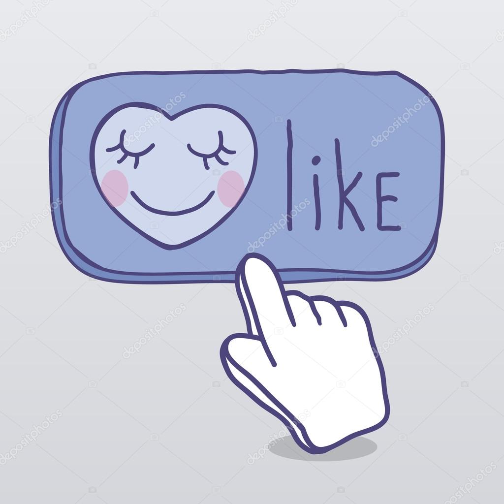 Like. Communication in social media. Vector Illustration