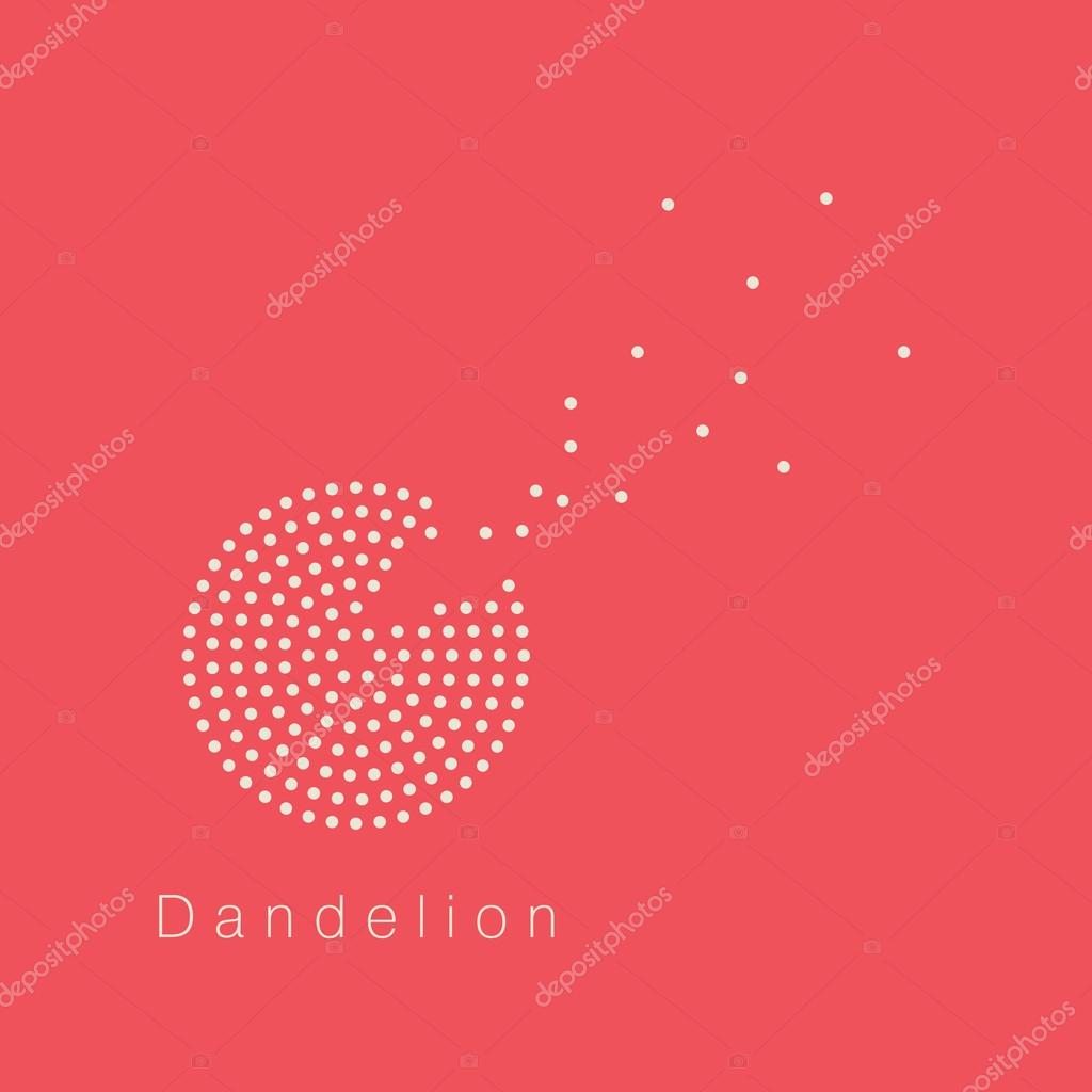 Dandelion vector logo design template