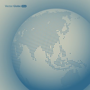 Vektör soyut noktalı Küre, Merkezi Isıtma manzarasına Doğu olarak