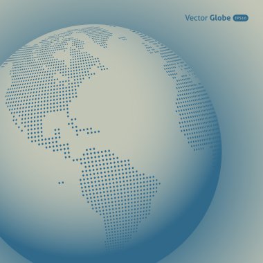 Vektör soyut noktalı globe, Merkezi Isıtma sayısı Kuzey üzerinde bir