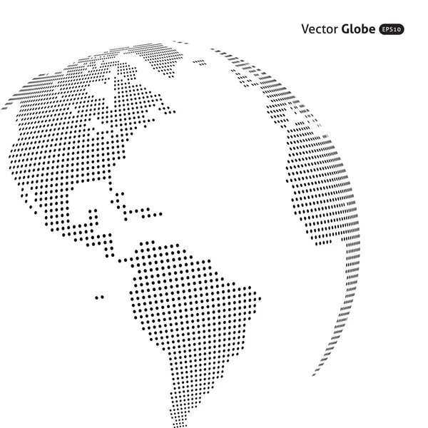 Vector abstract dotted globe, Central heating views over North a — Stock Vector