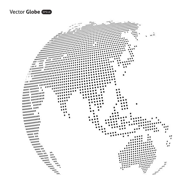 Vecteur abstrait globe pointillé, Vues du chauffage central sur l'Est Comme — Image vectorielle