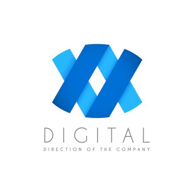 İş logo simge tasarlamak. Dijital kavramı logo tamplat