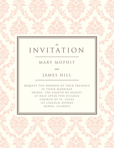Einladung zur Hochzeit oder Ankündigungen — Stockvektor
