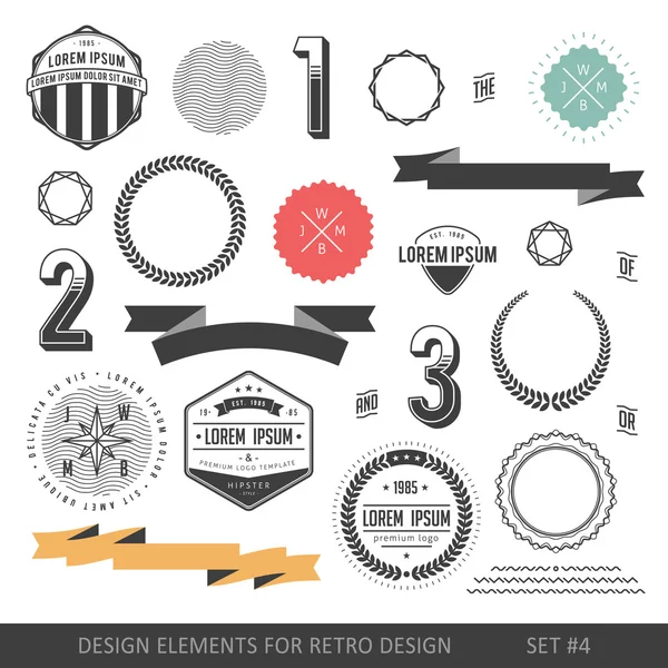 Elementos de infográficos estilo Hipster definidos para design retro. Com r — Vetor de Stock