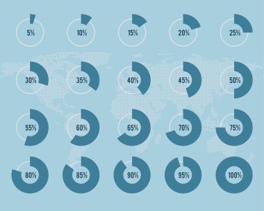 Daire diyagramları için Infographics kümesi